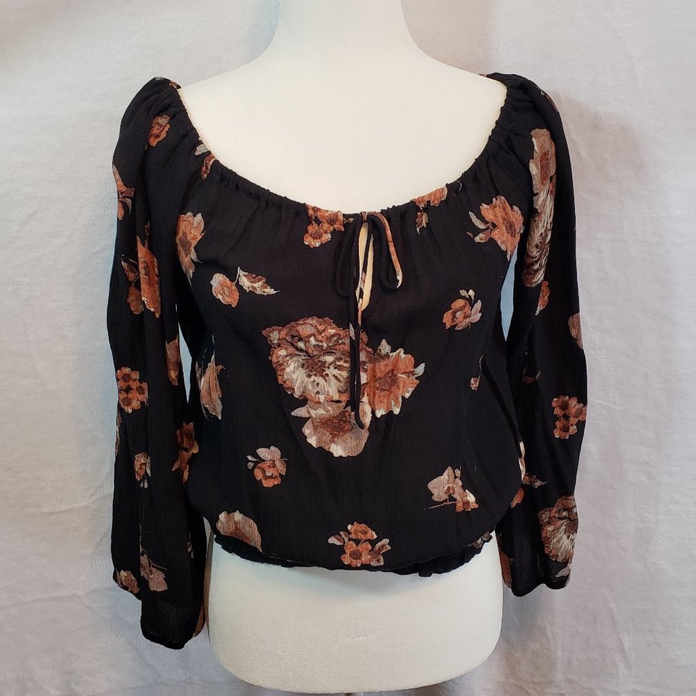 American Rag Peasant Blouse Floral Medium
